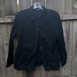 Raefealla Black Button down top sz. 8